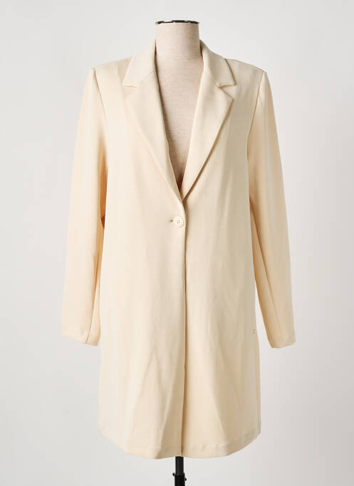 Manteau long coupe cintrée sans capuche beige SURKANA femme