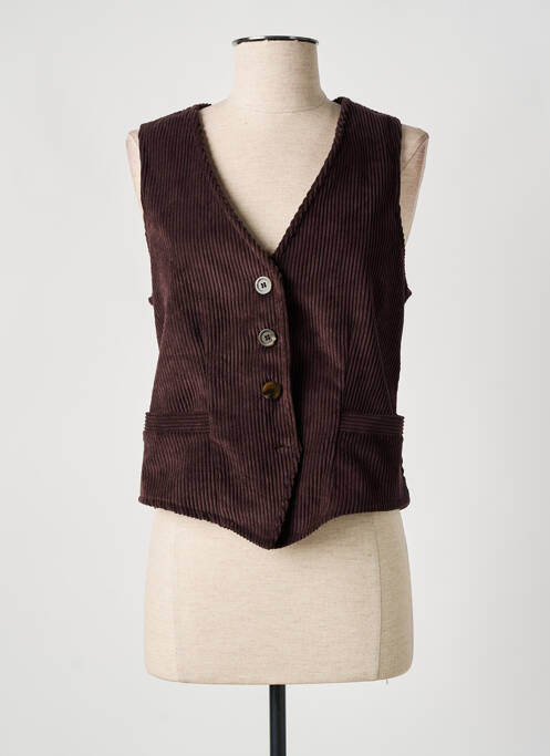 Gilet sans manche marron CTN COLLECTION pour femme