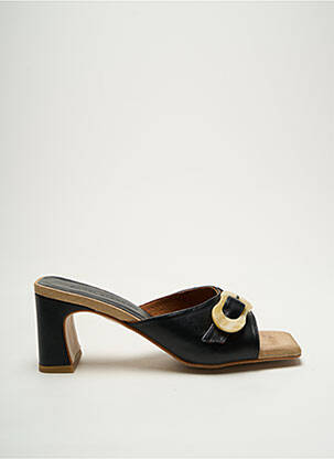 Mules/sabots matière lisse talon de 4 à 6cm noir ANGEL ALARCON femme