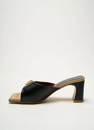 Mules/sabots tissage satiné talon de 4 à 6cm noir ANGEL ALARCON femme