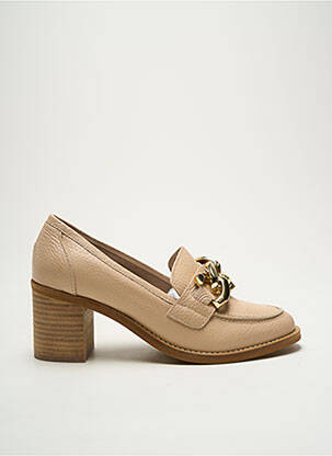 Mocassins talon bottier talon de 4 à 6cm beige MYMA femme