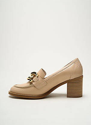 Mocassins talon bottier talon de 4 à 6cm beige MYMA femme