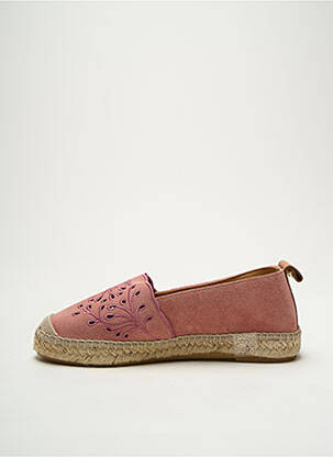 Espadrilles nubuck talon plat jusqu'à 3cm rose MAYPOL femme