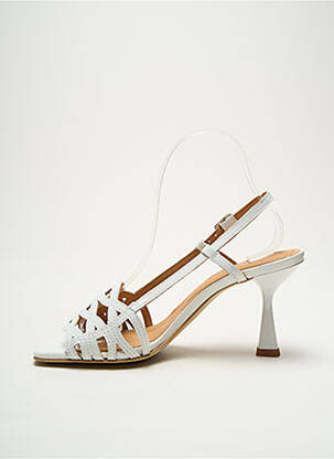 Sandales/nu pieds matière lisse talon de 4 à 6cm blanc ELVIO ZANON femme