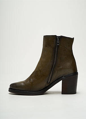 Bottines/boots matière lisse talon de 4 à 6cm vert LITTLE ...LA SUITE femme