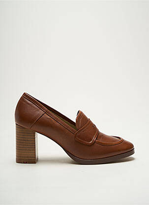 Mocassins tissage satiné talon de 4 à 6cm marron LLOYD femme