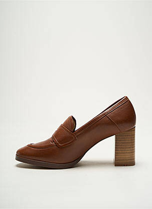 Mocassins tissage satiné talon de 4 à 6cm marron LLOYD femme