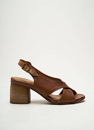 Sandales/nu pieds matière lisse talon de 4 à 6cm marron LITTLE ...LA SUITE femme