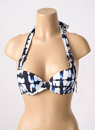 Haut de maillot de bain bretelles élastiquées haut soutien-gorge push-up bleu AUBADE femme