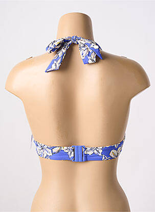 Haut de maillot de bain bretelles élastiquées haut soutien-gorge push-up bleu AUBADE femme