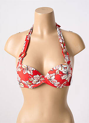 Haut de maillot de bain bretelles élastiquées haut soutien-gorge push-up orange AUBADE femme