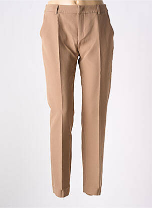 Pantalon chino poches taille haute marron SIGNE NATURE femme
