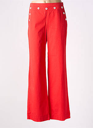 Pantalon flare taille à pinces taille haute rouge MAT DE MISAINE femme