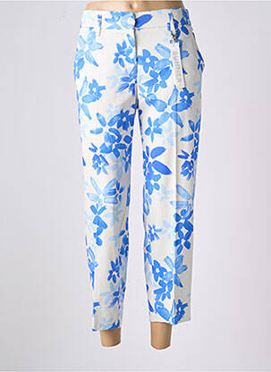 Pantalon 7/8 taille haute taille haute bleu ZERRES femme
