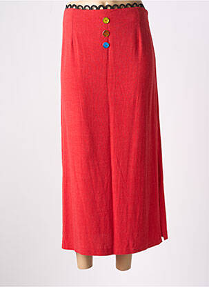 Jupe longue coupe droite rouge LO! LES FILLES femme