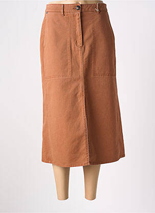 Jupe longue coupe droite marron MAT DE MISAINE femme