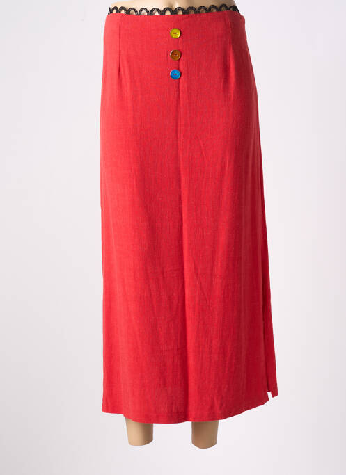 Jupe longue tissage crêpe rouge LOLESFILLES femme