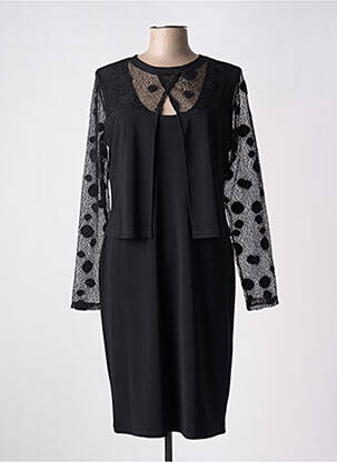 Robe mi-longue manches longues manches longues noir JOSEPH RIBKOFF femme