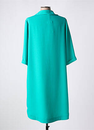 Robe mi-longue coupe fluide manches courtes vert DEVERNOIS femme
