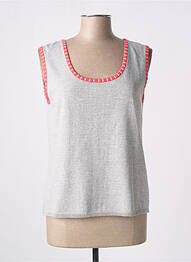 Pull tissage chiné sans manche gris ALDO MARTIN'S femme
