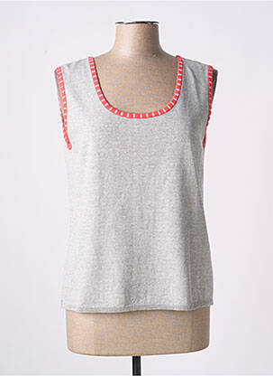 Pull tissage chiné sans manche gris ALDO MARTIN'S femme