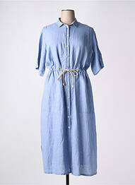 Robe longue manches courtes manches courtes bleu MAT DE MISAINE femme