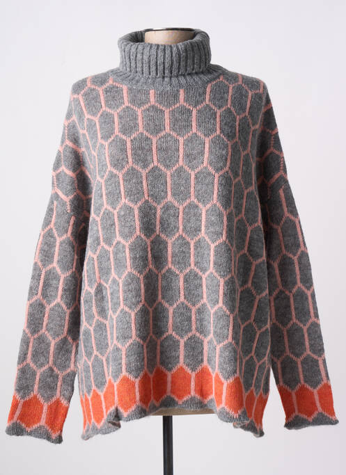 Pull col roulé gris GUITARE pour femme