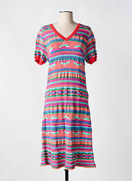 Robe longue imprimé fantaisie manches courtes bleu ALDO MARTIN'S femme