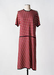 Robe mi-longue imprimé fantaisie manches courtes rouge JEI'S BY LETIZIA DENARO femme