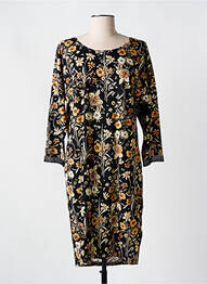 Chemise de nuit imprimé fleurs noir MOONKA femme