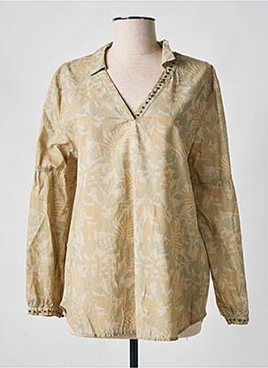 Blouse imprimé fleurs manches longues beige EVA KAYAN femme