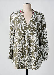 Blouse imprimé fleurs manches longues vert DEVERNOIS femme