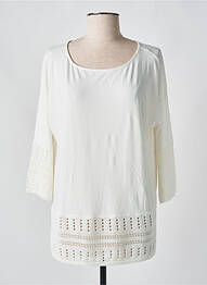 T-shirt manches mi-longues manches 3/4 blanc MARIA BELLENTANI femme