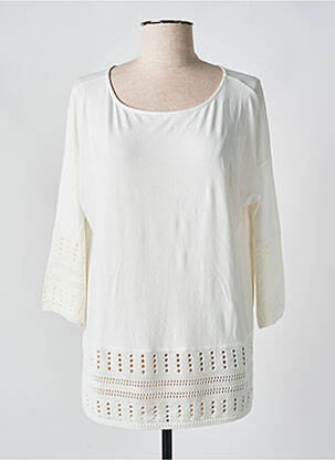 T-shirt manches mi-longues manches 3/4 blanc MARIA BELLENTANI femme