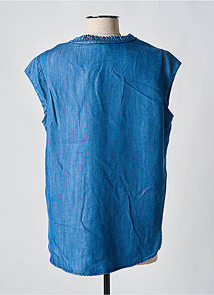 Blouse col v manches courtes bleu DEVERNOIS femme