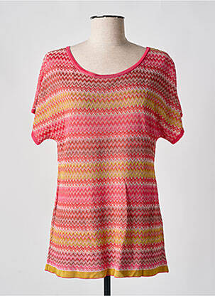 T-shirt coupe cintrée manches courtes rose DEVERNOIS femme
