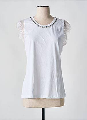 T-shirt coupe cintrée manches courtes blanc EVA KAYAN femme