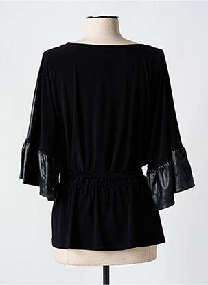 Top coupe cintrée manches 3/4 noir JOSEPH RIBKOFF femme