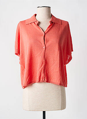 Gilet manches courtes fermeture boutonnée sur le devant orange GUITARE femme