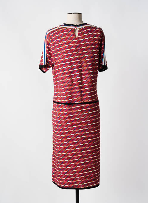 Robe mi-longue imprimé fantaisie manches courtes rouge JEI'S BY LETIZIA DENARO femme