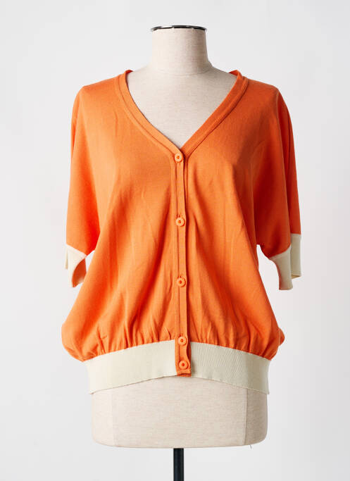 Gilet manches courtes orange DEVERNOIS pour femme
