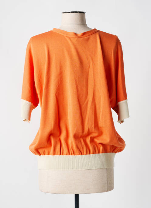 Gilet manches courtes orange DEVERNOIS pour femme