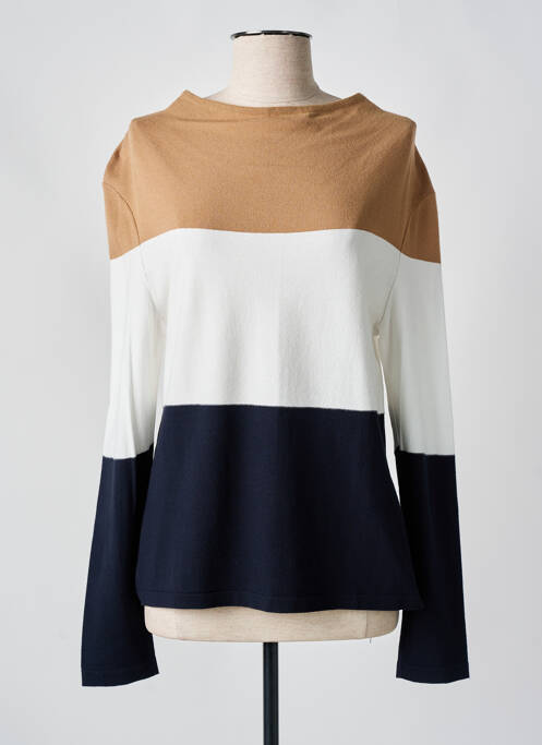 Pull coupe cintrée manches longues beige DEVERNOIS femme