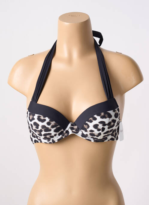 Haut de maillot de bain bretelles élastiquées haut soutien-gorge push-up beige AUBADE femme