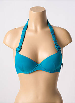 Haut de maillot de bain bretelles élastiquées haut soutien-gorge push-up bleu AUBADE femme