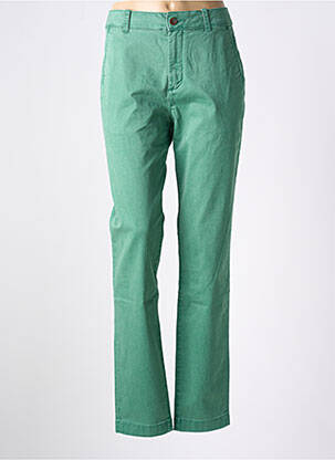 Pantalon chino tissage popeline taille haute vert ESPRIT femme