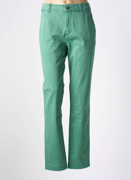 Pantalon chino tissage popeline taille haute vert ESPRIT femme