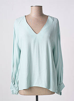 Blouse poignets boutonnés avec fente manches longues bleu ESPRIT femme