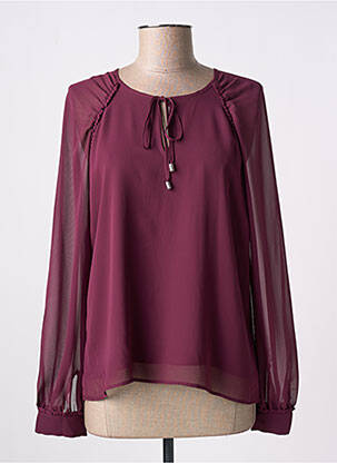 Blouse légère et transparente manches longues rouge ESPRIT femme