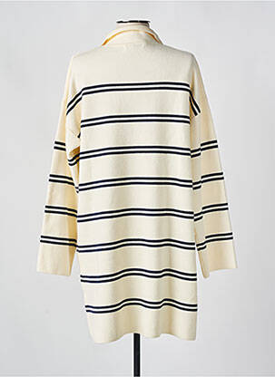 Robe pull coupe droite manches longues beige EMILIE.K femme